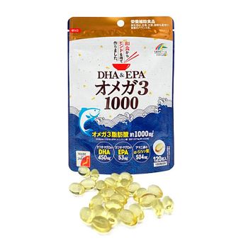 Биологически активная добавка к пище Омега-3  UNIMAT RIKEN DHA & EPA Omega-3 1000 mg (120 шт)