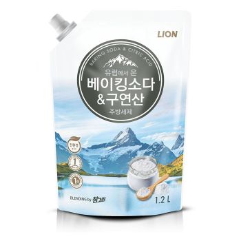 Cредство для мытья посуды с содой и лимонной кислотой 1200 мл (мягкая упаковка) CJ LION Chamgreen Baking Soda & Citric Acid Pack 1200 ml Cредство для мытья посуды с содой и лимонной кислотой 1200 мл (мягкая упаковка) CJ LION Chamgreen Baking Soda & Citric Acid Pack 1200 ml