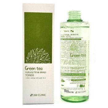 Увлажняющий тонер для вечернего ухода с зеленым чаем 3W Clinic Green Tea Natural Time Sleep Toner