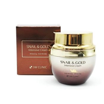 Антивозрастной крем с золотом и муцином улитки 3W Clinic Gold & Snail Intensive Cream