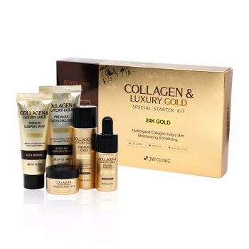 Набор миниатюр жидкий коллаген с золотом 3W Clinic Collagen & Luxury Gold Special Starter Kit Набор миниатюр жидкий коллаген с золотом 3W Clinic Collagen & Luxury Gold Special Starter Kit