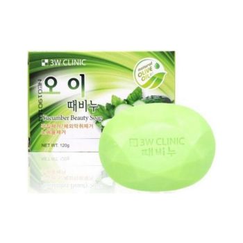 Косметическое мыло с огурцом 3W Clinic Cucumber Beauty Soap