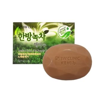 Мыло с зеленым чаем 3W Clinic Herbal Green Tea Beauty Soap