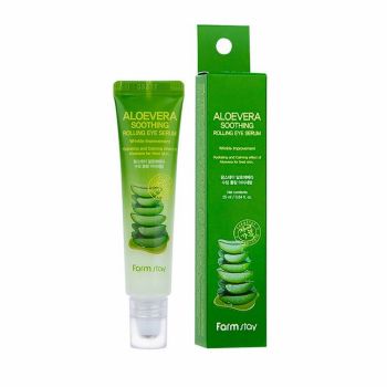 Сыворотка-роллер для кожи вокруг глаз с экстрактом алоэ FARMSTAY Aloevera Soothing Rolling Eye Serum