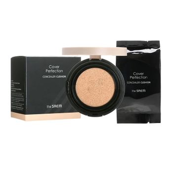 Консилер-кушон со сменным блоком THE SAEM Cover Perfection Concealer Cushion Set SPF50+ PA++++ Консилер-кушон со сменным блоком THE SAEM Cover Perfection Concealer Cushion Set SPF50+ PA++++