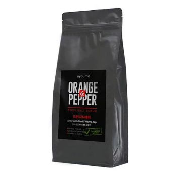 Соляной скраб для тела разогревающий с апельсином и перцем AYOUME Orange & Pepper Body Salt Scrub 450g Соляной скраб для тела разогревающий с апельсином и перцем AYOUME Orange & Pepper Body Salt Scrub 450g