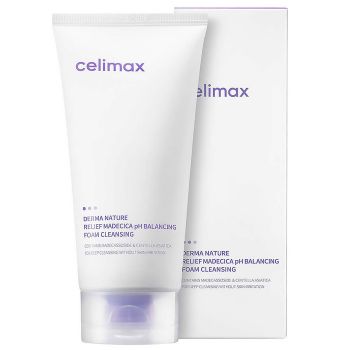 Слабокислотная очищающая пенка для умывания CELIMAX Derma Nature Relief Madecica pH Balancing Foam Cleansing