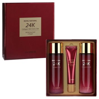 Набор для лица уходовый антивозрастной с коллагеном и золотом THE SAEM Royal Natural 24K Collagen Skin Care 2 Set