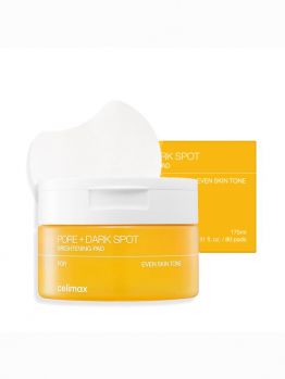Тонер-пэды для выравнивания тона и рельефа кожи CELIMAX Pore+Dark Spot Brightening Pad 80 pcs