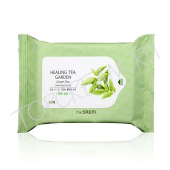 Очищающие салфетки с экстрактом зеленого чая THE SAEM Healing Tea Garden Green Tea Cleansing Tissue 20 pcs