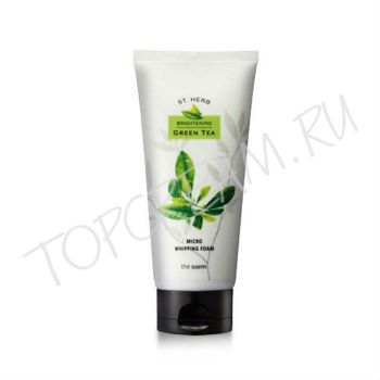 Микро-пенка для очищения кожи лица с экстрактом зеленого чая THE SAEM St. Herb Greentea Micro Whipping Foam Brightening