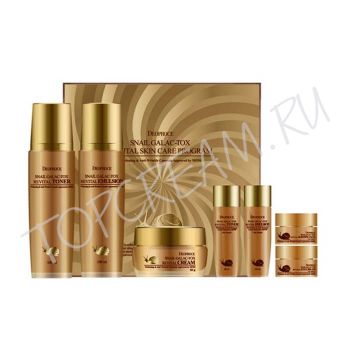 Набор для лица с муцином улитки и Galactomyces (7 средств) DEOPROCE Snail Galac-Tox Revital Skin Care Program