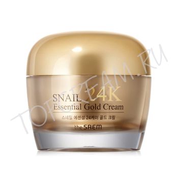 Омолаживающий крем с муцином улитки и золотом THE SAEM Snail Essential 24K Gold Cream