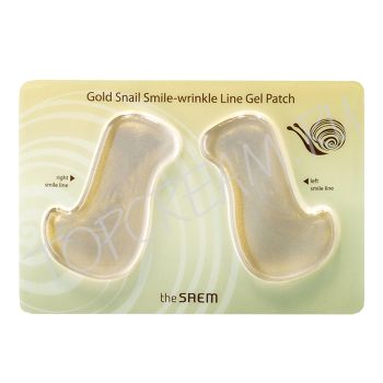 Патчи с муцином улитки и золотом для коррекции носогубных складок THE SAEM Gold Snail Smile-Wrinkle Line Gel Patch