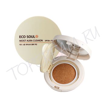 Крем тональный увлажняющий THE SAEM Eco Soul Moist Aura Cushion SPF50+ PA+++