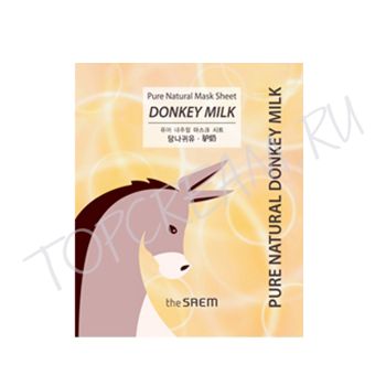Маска тканевая с протеинами молока THE SAEM Pure Natural Mask Sheet Donky Milk