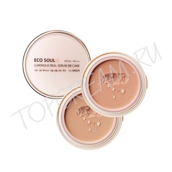 ББ-пудра запеченая с эффектом сияния THE SAEM Eco Soul Luminous Real Serum BB Cake
