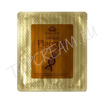 Биоцеллюлозная маска от морщин с плацентой ROYAL SKIN 24K Gold Placenta Bio Cellulose Mask Sheet