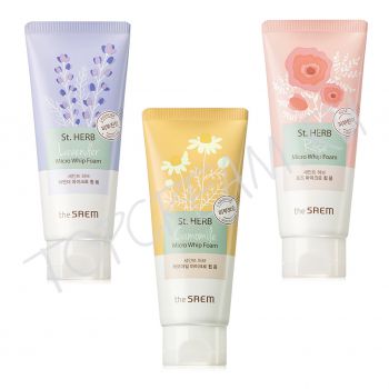 Пенка для умывания с экстрактами лаванды, розы и ромашки THE SAEM St. Herb Micro Whip Foam