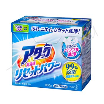 Антибактериальный стиральный порошок смягчающий 900 гр. KAO Attack High Penetration Reset Power Антибактериальный стиральный порошок смягчающий 900 гр. KAO Attack High Penetration Reset Power