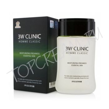 Мужской увлажняющий освежающий тоник 3W Clinic Homme Classic Moisturizing Freshness Essential Skin
