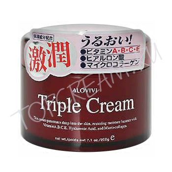 Крем с гиалуроновой кислотой, микроколагеном и витаминами A, B, С, E ALOVIVI Triple Cream