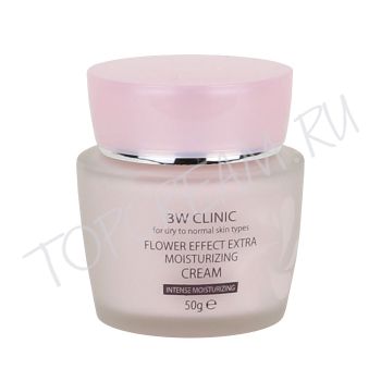 Увлажняющий крем с цветочными экстрактами 3W Clinic Flower Effect Extra Moisturizing Cream
