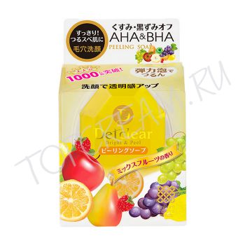 Очищающее пилинг-мыло с AHA и BHA кислотами MEISHOKU AHA&BHA Detclear Bright & Peel Peeling Soap Очищающее пилинг-мыло с AHA и BHA кислотами MEISHOKU AHA&BHA Detclear Bright & Peel Peeling Soap