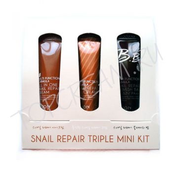 Миниатюры 3-х улиточных продуктов по 5 мл. MIZON Snail Repair Triple mini kit