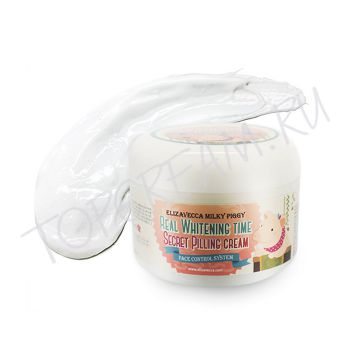 Осветляющий крем с эффектом пилинга ELIZAVECCA Milky Piggy Real Whitening Time Secret Pilling Cream