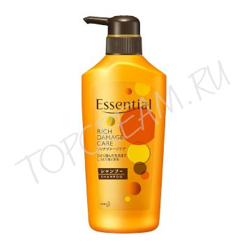 Премиум-шампунь для сухих, поврежденных, окрашенных волос 480 мл KAO Essential Rich Damage Care Shampoo 480ml