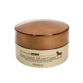 Многофункциональный крем с лошадиным жиром DEOPROCE Multi-Function Horse Enrich All Care Cream