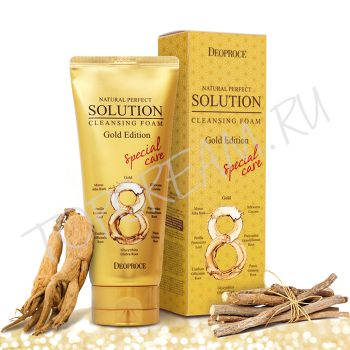 Пенка для умывания с золотом и восточными травами DEOPROCE Natural Perfect Solution Cleansing Foam Gold Пенка для умывания с золотом и восточными травами DEOPROCE Natural Perfect Solution Cleansing Foam Gold