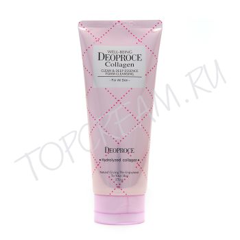 Пенка для умывания с морским коллагеном DEOPROCE Well-Being Collagen Clean & Deep Essence Foam Cleansing