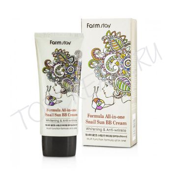 Многофункциональный ББ-крем с экстрактом улитки FARMSTAY Formula All-In-One Snail Sun BB Cream SPF50+ PA+++