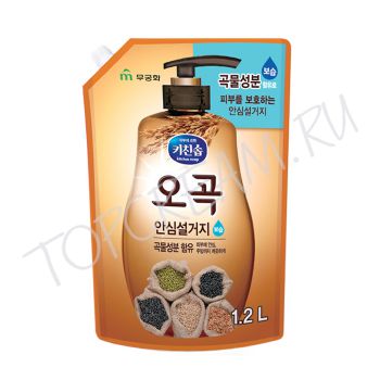 Средство для мытья посуды, овощей и фруктов Пять злаков 1200 мл MUKUNGHWA Kitchensoap Five Grains Dishwashing Soap 1200ml Средство для мытья посуды, овощей и фруктов Пять злаков 1200 мл MUKUNGHWA Kitchensoap Five Grains Dishwashing Soap 1200ml