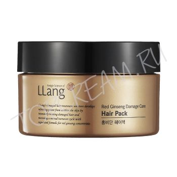 Маска для поврежденных волос с экстрактом красного женьшеня LLANG Red Ginseng Damage Care Hair Pack