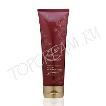 Энергетический шампунь 2 в 1 с экстрактом 6-летнего красного женьшеня LLANG Red Ginseng Energizing All-in-One Hair Treatment Shampoo