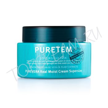 Крем для лица и шеи с экстрактом алоэ вера WELCOS Puretem Purevera Real Moist Cream Supersize