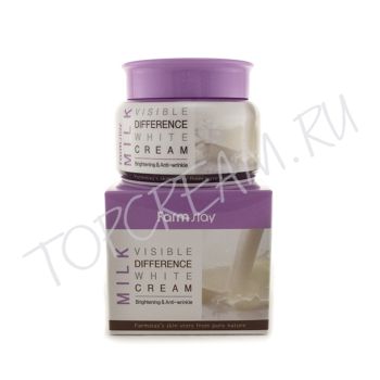 Осветляющий крем с молочным экстрактом FARMSTAY Visible Difference White Cream Milk