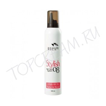 Легкий мусс средней фиксации для укладки волос FLOR DE MAN Hair Care System Stylish 08 Styling Hair Mousse