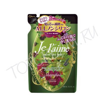 Бессиликоновый шампунь здоровый блеск и сила волос Секреты леса, сменный блок KOSE Je L'aime Secret Des Bois Shampoo Refill