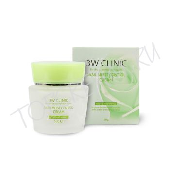 Увлажняющий крем с муцином улитки для сухой и нормальной кожи 3W Clinic Snail Moist Control Cream