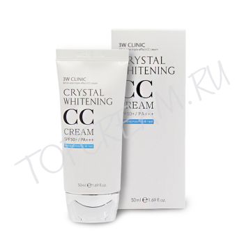 Осветляющий СС крем 3W Clinic Crystal Whitening CC Cream SPF50 PA+++ Осветляющий СС крем 3W Clinic Crystal Whitening CC Cream SPF50 PA+++
