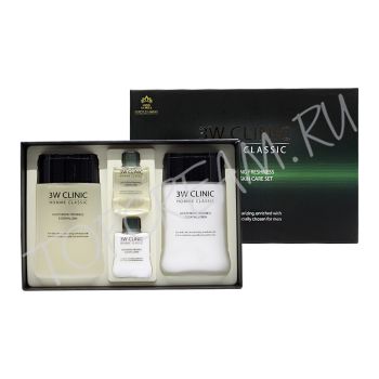 Увлажняющий освежающий набор для мужчин 3W Clinic Homme Classic Moisturizing Freshness Skin Care Set Увлажняющий освежающий набор для мужчин 3W Clinic Homme Classic Moisturizing Freshness Skin Care Set