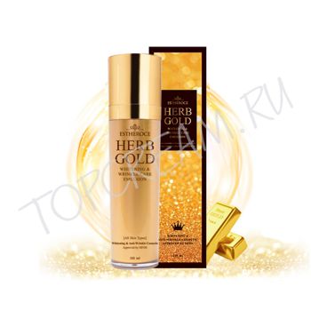 Омолаживающее молочко с золотом и лекарственными экстрактами ESTHEROCE Herb Gold Whitening & Wrinkle Care Emulsion
