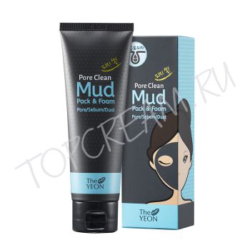 Маска-пенка с каолином для очищения пор The YEON Pore Clean Mud Pack & Foam
