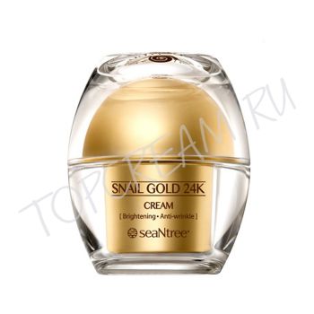 Омолаживающий крем с 24K золотом и экстрактом улитки SEANTREE Snail Gold 24K Cream