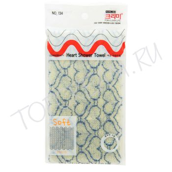 Мочалка из гофрированного нейлона SUNG BO CLEAMY Clean & Beauty Heart Shower Towel Мочалка из гофрированного нейлона SUNG BO CLEAMY Clean & Beauty Heart Shower Towel