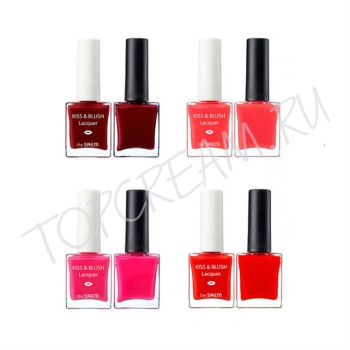 Набор лак для ногтей + блеск для губ и румяна THE SAEM Kiss and Blush Lacquer & Kissholic Nails